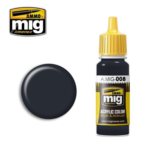 A.MIG-0008-Peinture acrylique RAL 7021 GRIS FONCÉ 17ml Mig