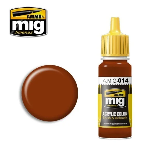 RAL 8012 Red Brown Acrylic Paint 17ml Mig A.MIG-0014-RAL 8012 Red Brown Acrylic Paint 17ml Mig - A.MIG-0014