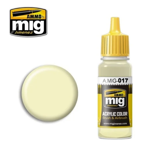 A.MIG-0017-Peinture acrylique RAL 9001 BLANC CRÈME 17ml Mig - A.MIG-0017