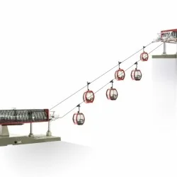 Jaegerndorfer 82495 Ski lift, set of six cabins, pylon, with two st...