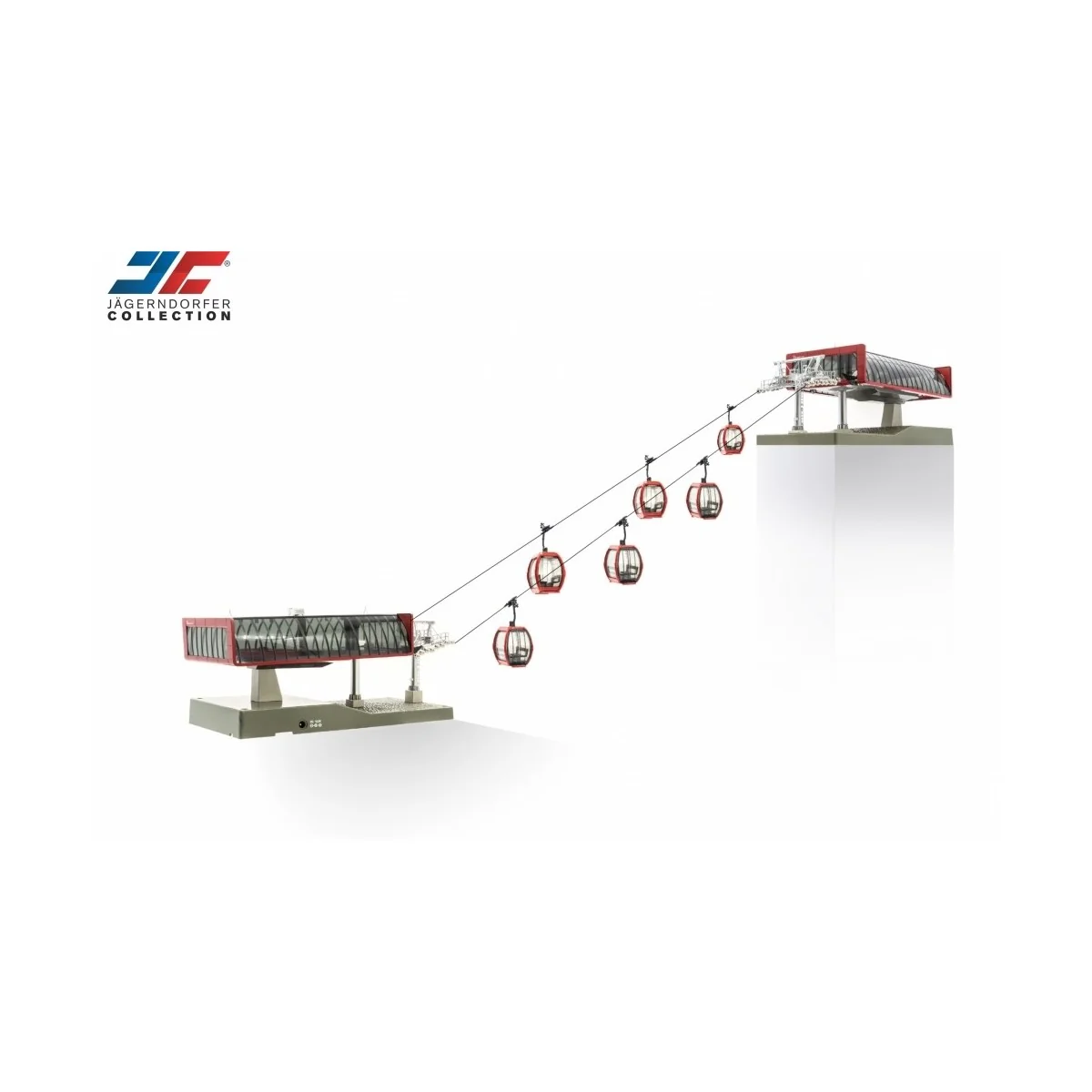 Jaegerndorfer 82495 Ski lift, set of six cabins, pylon, with two st... Jaegerndorfer 82495 Ski lift, set of six cabins, pylon, with two st...