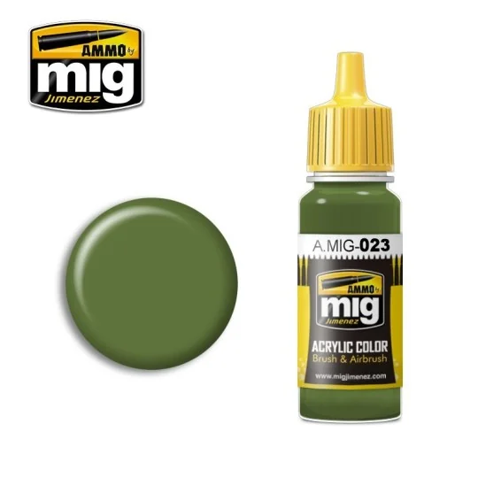 Peinture acrylique VERT PROTECTEUR 17ml Mig AMMO - MIG Jimenez A.MIG-0023 - 1 A.MIG-0023-Peinture acrylique VERT PROTECTEUR 17ml Mig - A.MIG-0023