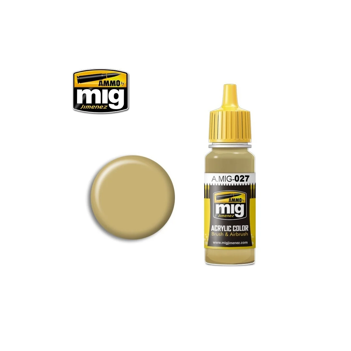 Peinture acrylique RAL1039 F9 BEIGE SABLE ALLEMAND 17ml Mig AMMO - MIG Jimenez A.MIG-0027 - 1 Peinture acrylique RAL1039 F9 BEIGE SABLE ALLEMAND 17ml Mig AMMO - MIG Jimenez A.MIG-0027 - 1