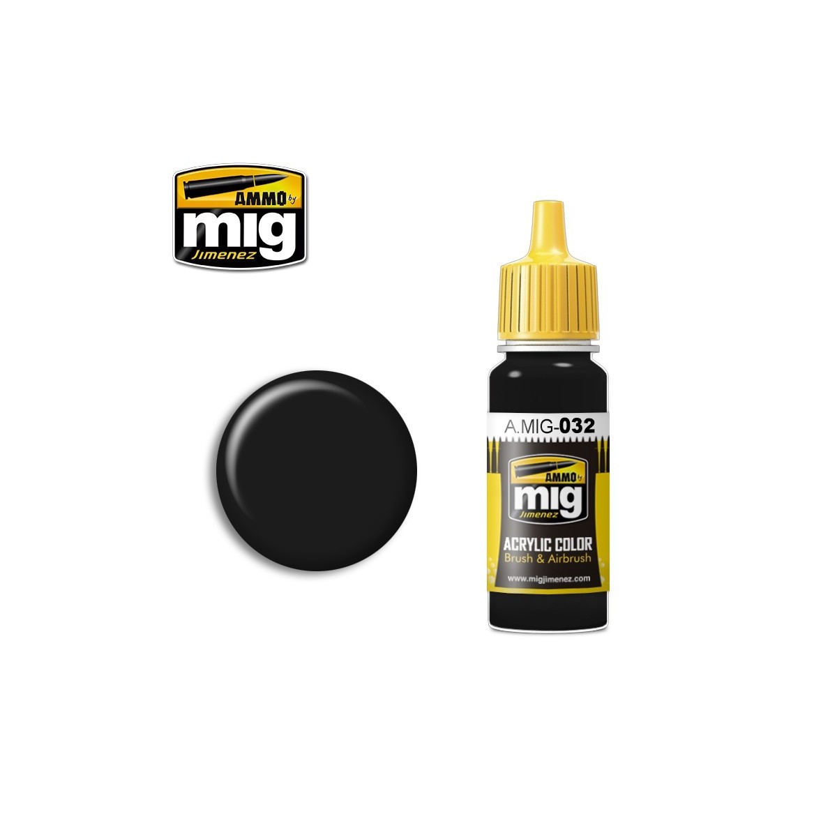 Satin Black Acrylic Paint 17ml Mig