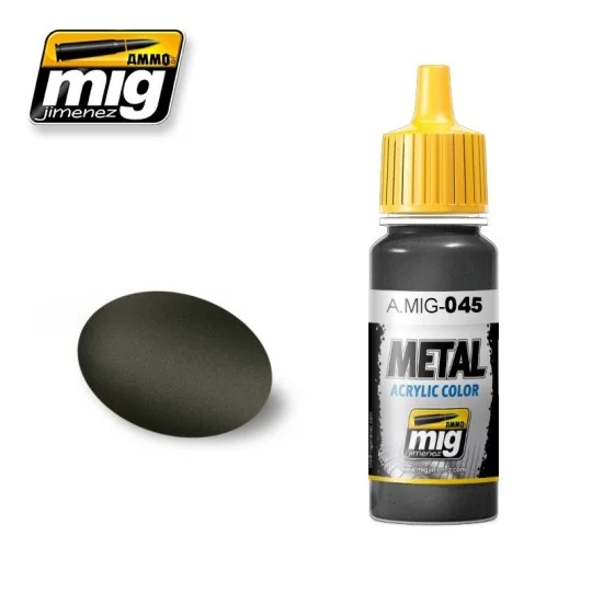 Peinture acrylique GUN METAL 17ml Mig AMMO - MIG Jimenez A.MIG-0045 - 1 A.MIG-0045-Peinture acrylique GUN METAL 17ml Mig - A.MIG-0045