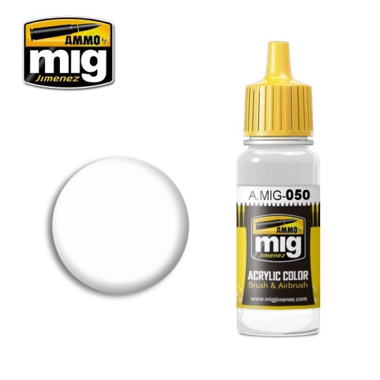 A.MIG-0050-Mig Matte White Acrylic Paint 17ml
