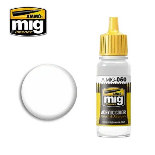 A.MIG-0050-Peinture acrylique BLANC MAT 17ml Mig - A.MIG-0050