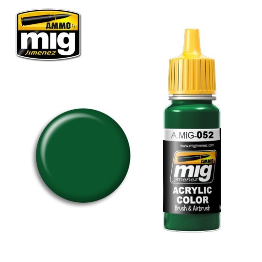 A.MIG-0052-DEEP GREEN acrylic paint 17ml Mig