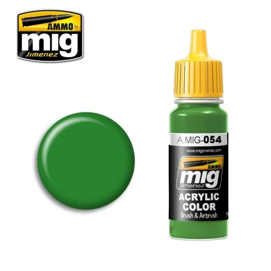 A.MIG-0054-SIGNAL GREEN acrylic paint 17ml Mig - A.MIG-0054