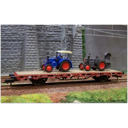 Kibri 26252 Flat wagon with two axles and two tractors - Kibri - Ki... Kibri_26252-Kibri 26252 Flat wagon with two axles and two tractors - Kibri_26252