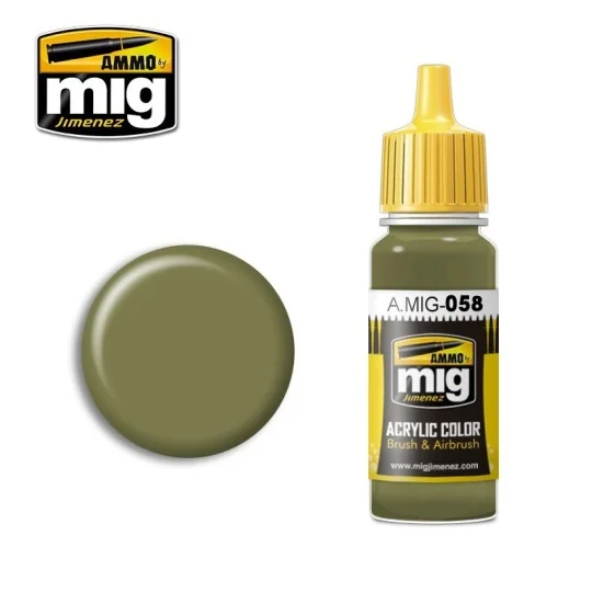 A.MIG-0058-Peinture acrylique VERT CLAIR KAKI 17ml Mig - A.MIG-0058