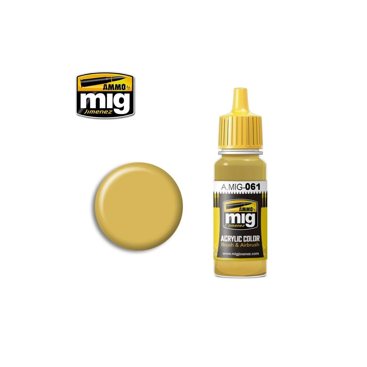 Peinture acrylique CHAUD SABLE JAUNE 17ml Mig AMMO - MIG Jimenez A.MIG-0061 - 1