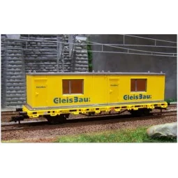Kibri 26268 Flatbed workshop wagon with axles and site bungalow - K...