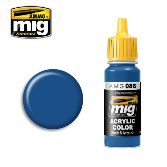 A.MIG-0086-Acrylic paint BLUE (RAL 5019) 17ml Mig - A.MIG-0086