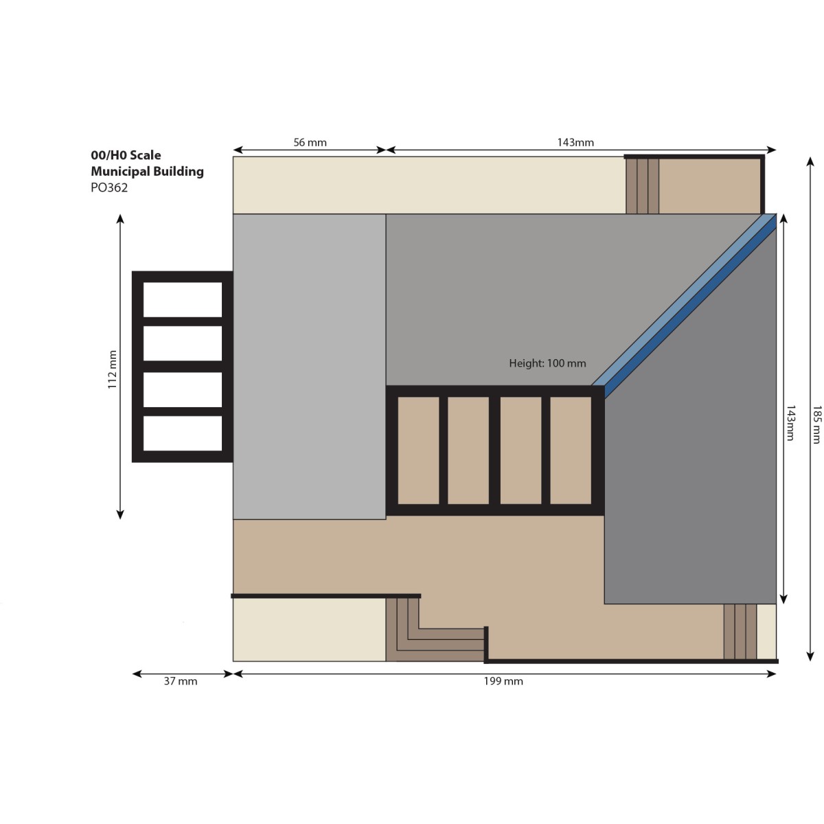 Metcalfe PO362 Maquette, Bâtiment municipal Metcalfe MET-PO362 - 3