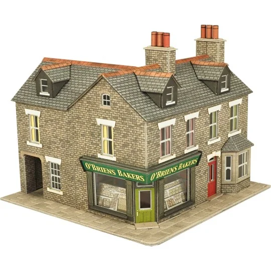 MET-PO264-Metcalfe PO264 Maquette, Maison d'angle en pierre avec avec magasin