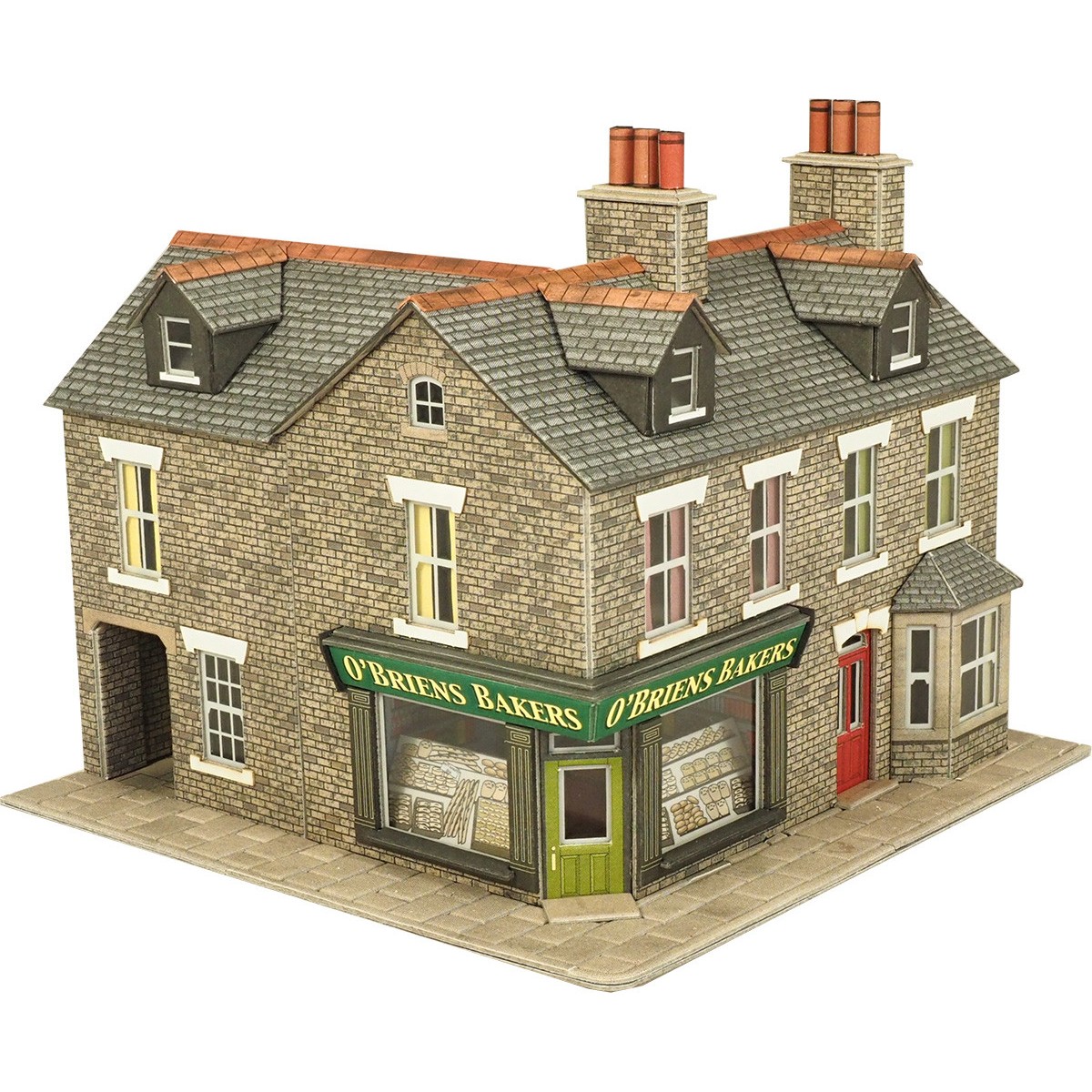 Metcalfe PO264 Model Kit, Stone Corner House with Shop - MET-PO264