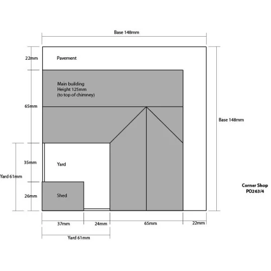 MET-PO264-Metcalfe PO264 Maquette, Maison d'angle en pierre avec avec magasin