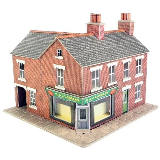 MET-PO263-Metcalfe PO263 Model Kit, Corner House in Red Brick with Shop