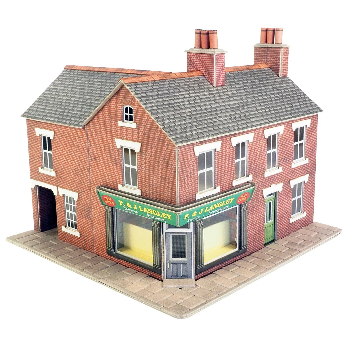 Metcalfe PO263 Model Kit, Corner House in Red Brick with Shop