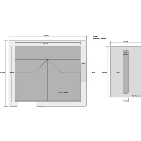 Metcalfe PO281 Model, Shell Garage and Gas Station MET-PO281-Metcalfe PO281 Model, Shell Garage and Gas Station