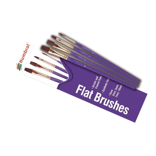AG4305-Set flat brushes (synthetic fibers) Size 3,5,7 and 10 Humbrol