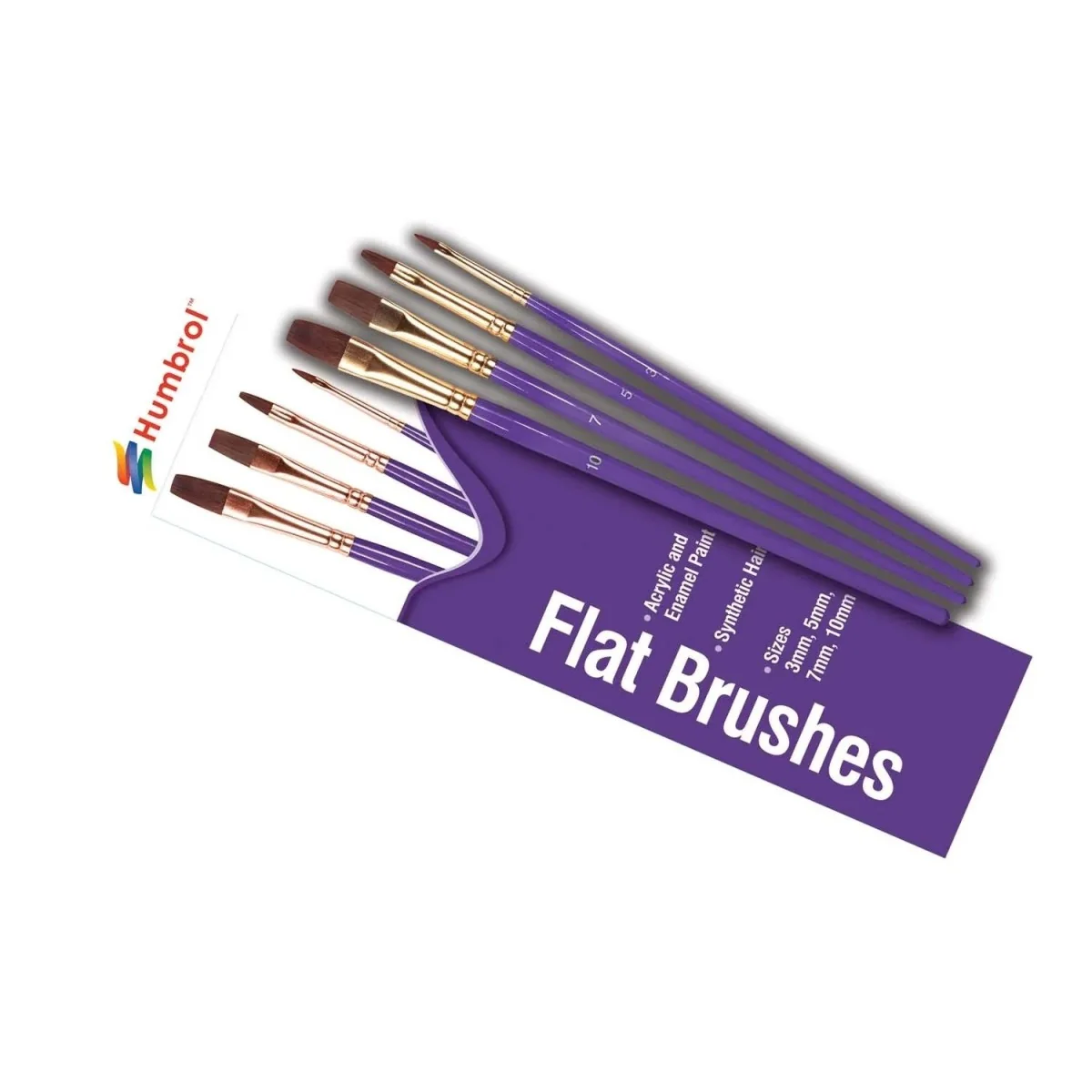 Humbrol AG4305 Set pinceaux plats (fibres synthétiques) Taille 3, 5, 7 et 10 Humbrol AG4305 - 1 Humbrol AG4305 Set pinceaux plats (fibres synthétiques) Taille 3, 5, 7 et 10 Humbrol AG4305 - 1