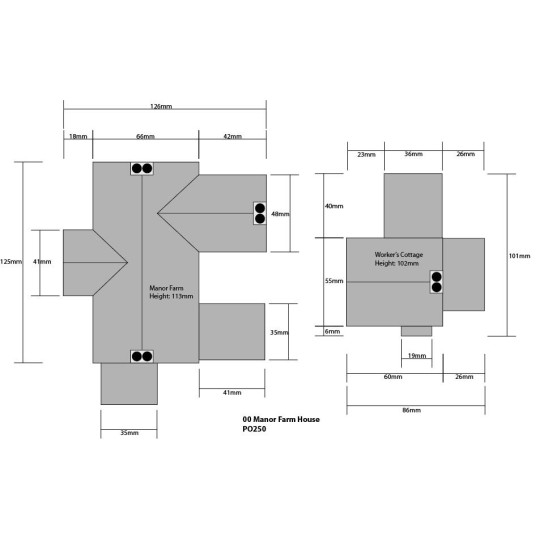 MET-PO250-Metcalfe PO250 Maquette, Manoir ferme en pierre