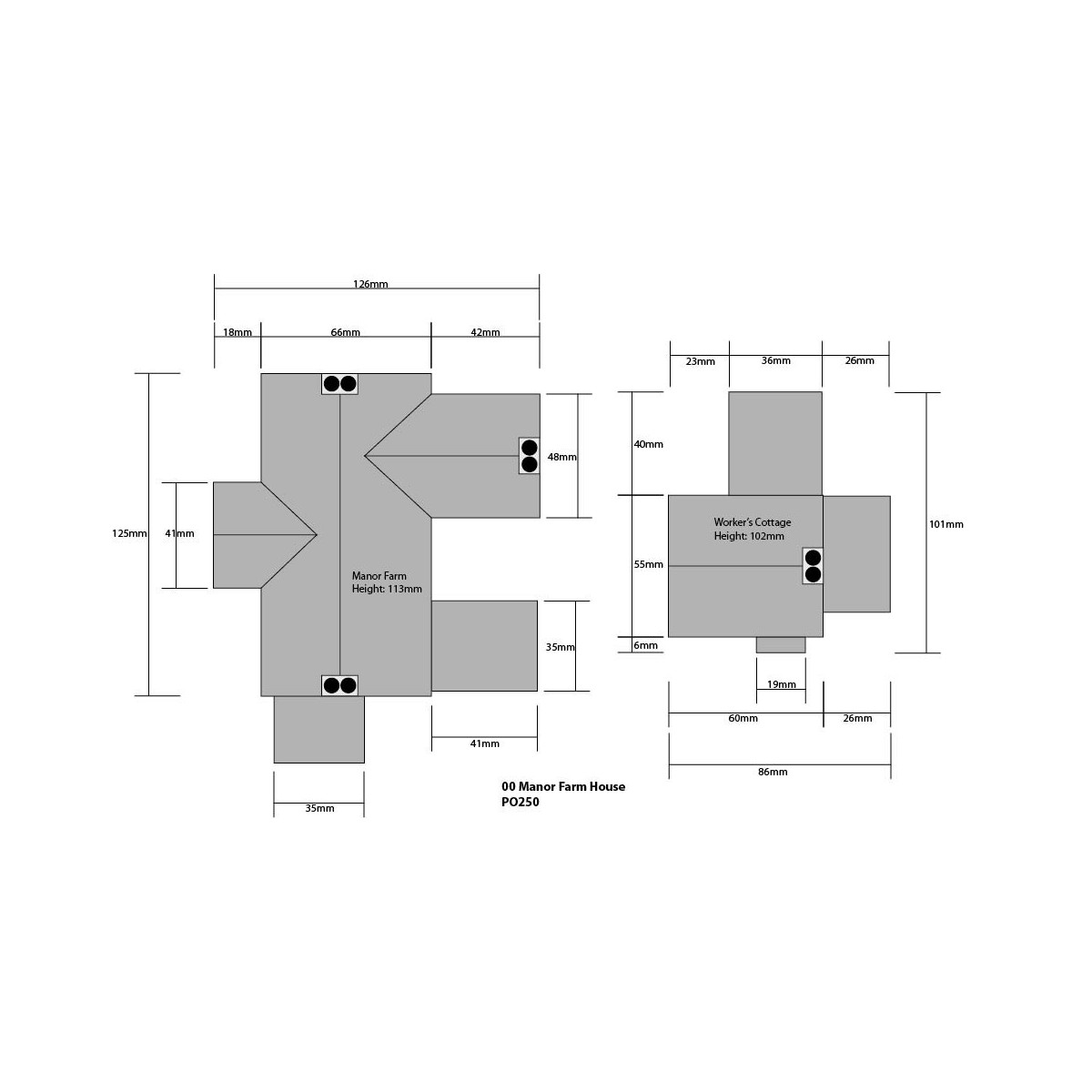 Metcalfe PO250 Maquette, Manoir ferme en pierre Metcalfe MET-PO250 - 2
