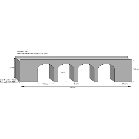 MET-PO241-Metcalfe PO241 Maquette, Viaduc en pierre à double voie