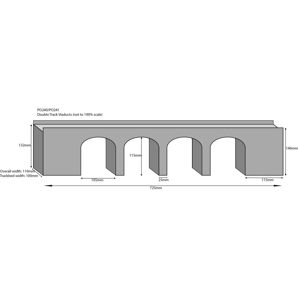 Metcalfe PO241 Maquette, Viaduc en pierre à double voie Metcalfe MET-PO241 - 3