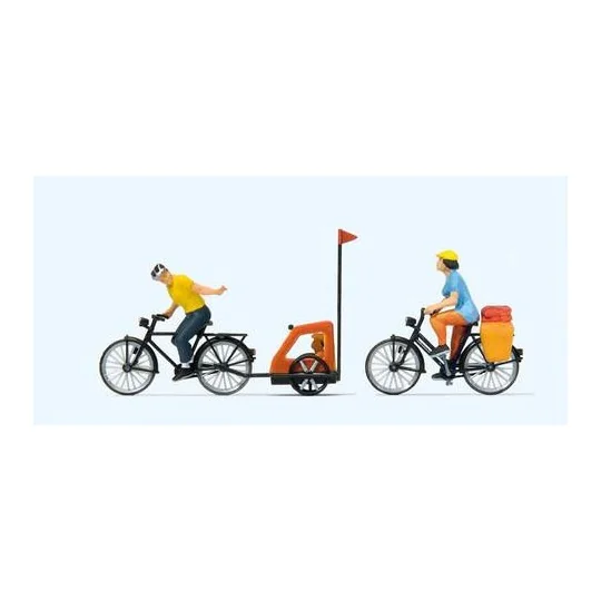 Preiser_10636-Preiser 10636 Personnages, famille à vélo