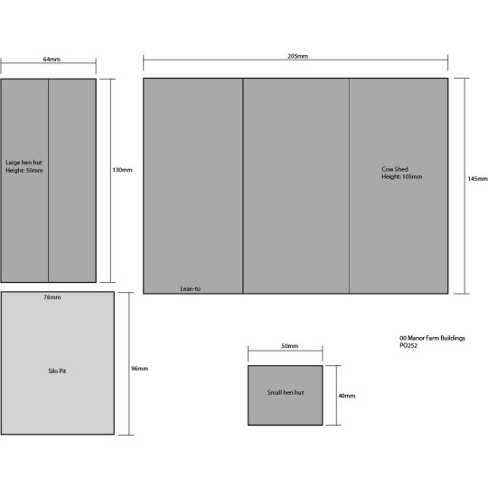 MET-PO252-Metcalfe PO252 Maquette, Manoir bâtiment de ferme