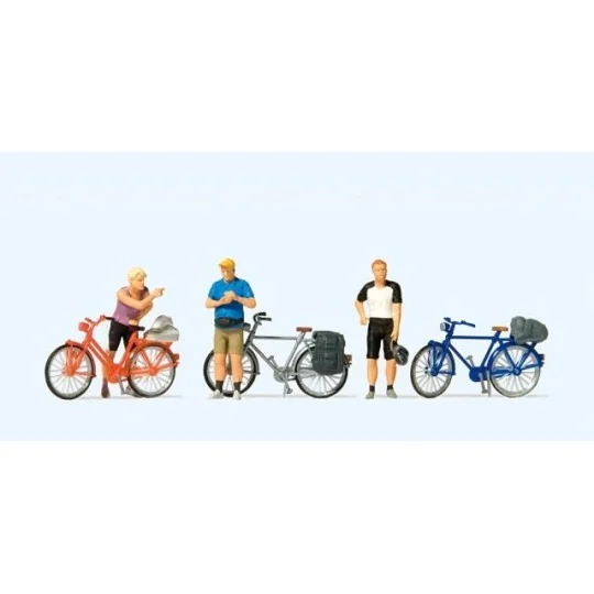 Preiser_10643-Preiser 10643 Personnages, cyclistes en vêtements de sport