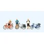 Preiser_10643-Preiser 10643 Personnages, cyclistes en vêtements de sport
