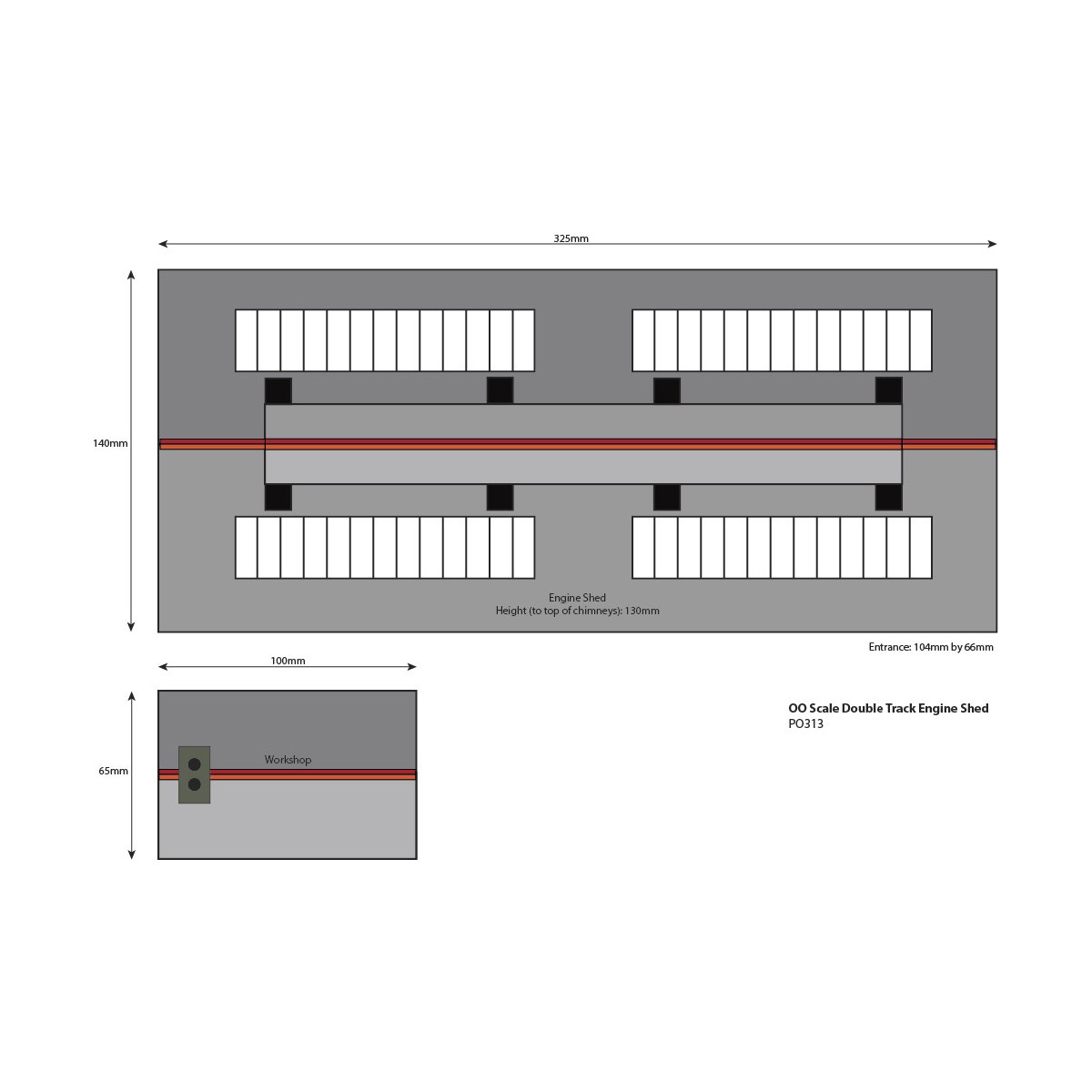 Metcalfe PO337 Model, Settle-Carlisle Double Track Hangar - MET-PO337