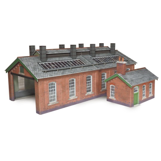 MET-PO313-Metcalfe PO313 Model Kit, Red Brick Double-Track Hangar