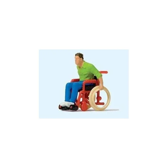 Preiser_28164-Preiser 28164 personnages, homme en fauteuil roulant