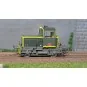 MB-224-Ree Modeles MB224 Locotracteur diesel Y2249, Vert 301, traverses et bandes jaunes, Est