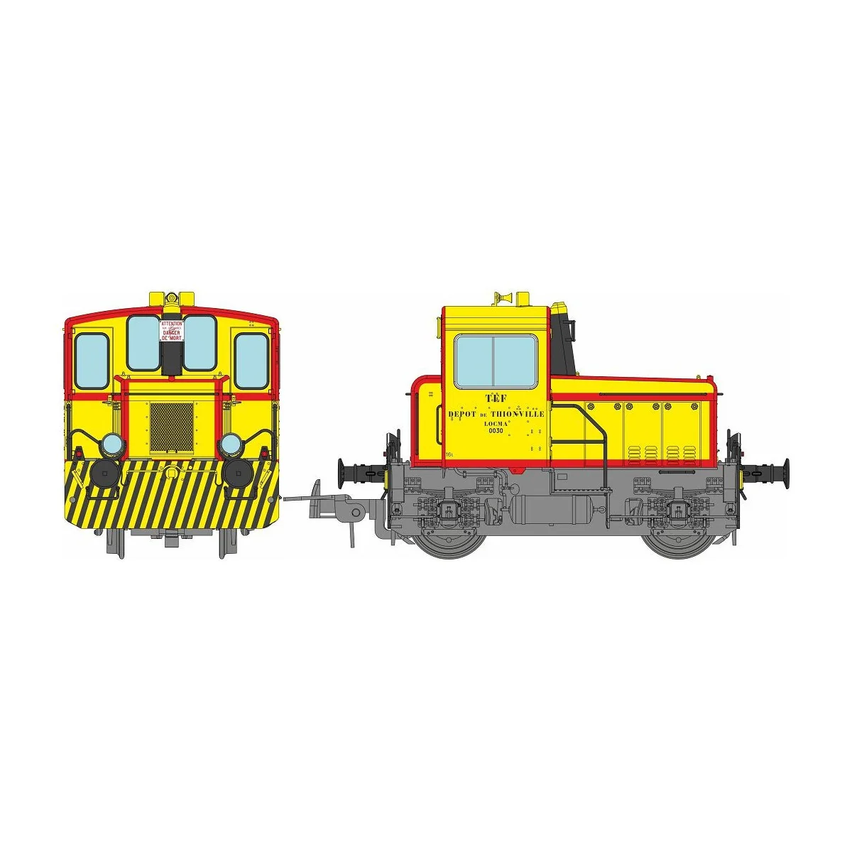 Ree Modeles MB226 Y2200 LOCMA 0030 Diesel Locomotive, Yellow with R... Ree Modeles MB226 Y2200 LOCMA 0030 Diesel Locomotive, Yellow with R...
