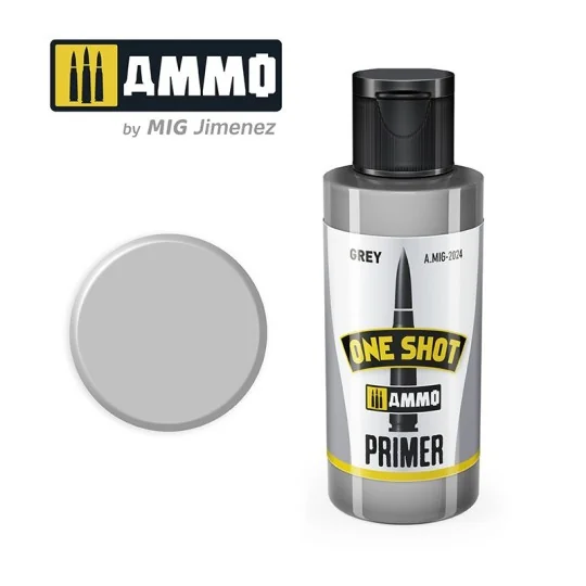 Mig Acrylic Primer Paint, Grey, One Shot (60ml) A.MIG-2024-Mig Acrylic Primer Paint, Grey, One Shot (60ml) - A.MIG-2024