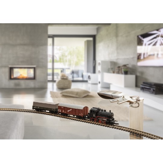 Marklin_81701-Marklin 81701 Starter Set BR 89 Steam Freight Train, Z Scale