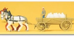 Preiser 30470 Farmer, horses and cart with sacks of flour - Preiser...