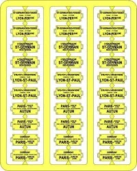 Ree Modeles XB 052 Plaques Itinéraires pour voitures voyageurs, Sud-Est, lettres bleues Ree Modeles XB-052 - 1