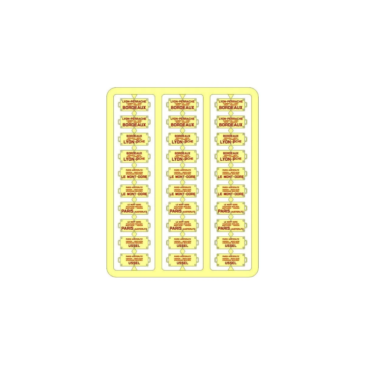 Ree Modeles XB 049 Route Plates for Passenger Cars, Southwest - XB-049