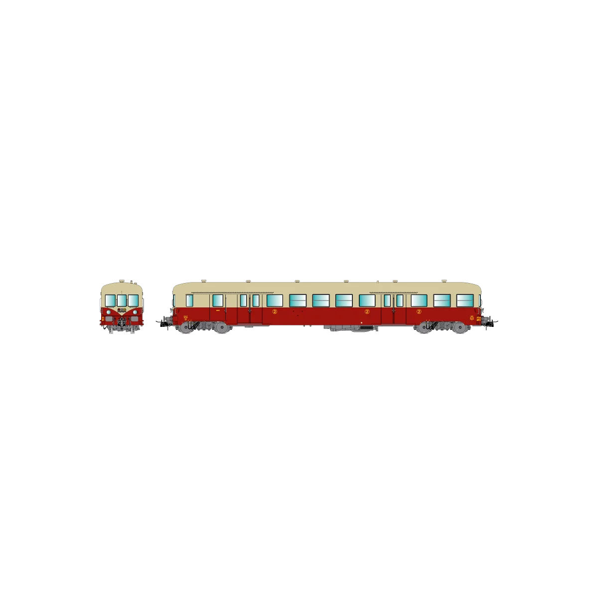 R37 HO41250 Remorque d'autorail ZR 27113, 2ème classe, SNCF, rouge et crème, ep. III Rail 37 - R37 R37_HO41250 - 3