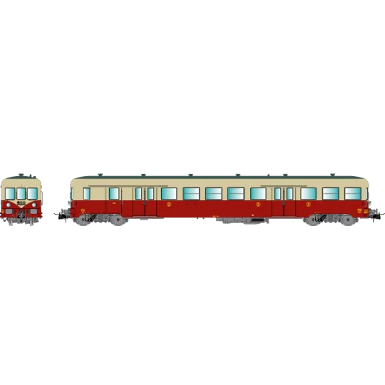 R37 HO41253 ZR 27110 railcar trailer, 2nd class, SNCF, red and crea... R37_HO41253-R37 HO41253 ZR 27110 railcar trailer, 2nd class, SNCF, red and cream, ep. III