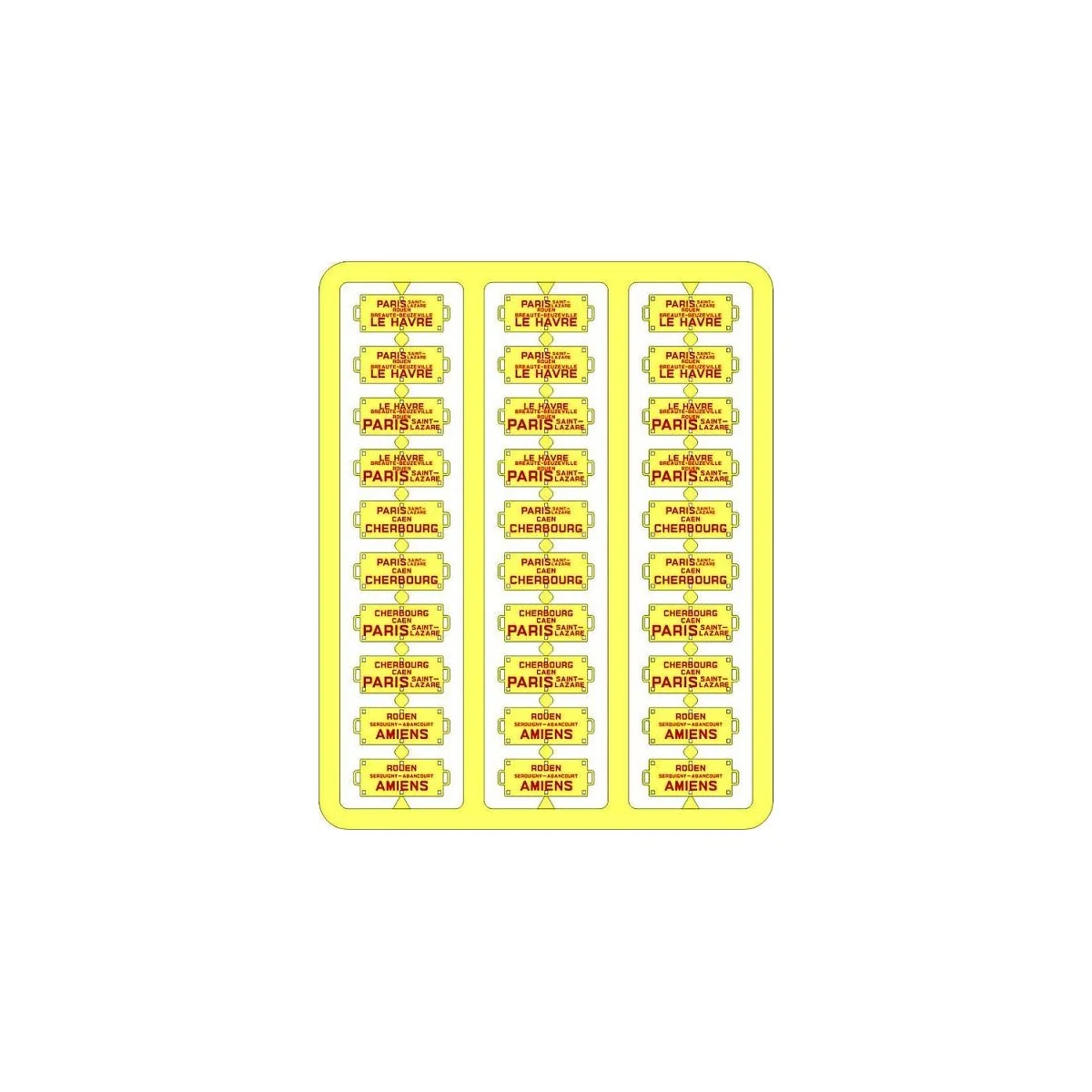 Ree Modeles XB 046 Plaques Itinéraires pour voitures voyageurs, Ouest, lettres rouges Ree Modeles XB-046 - 1