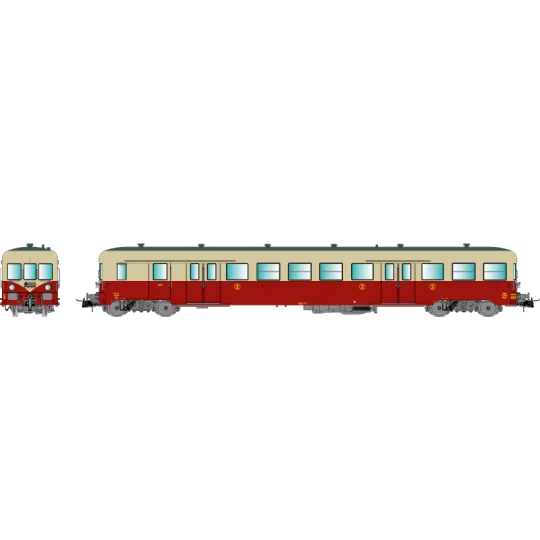 R37 HO41254 Railcar trailer ZR 27119, 2nd class, SNCF, red and crea... R37_HO41254-R37 HO41254 Railcar trailer ZR 27119, 2nd class, SNCF, red and cream, ep. III