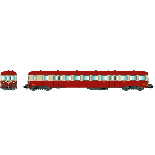 R37 HO41261 ZR ABDX 17207 railcar trailer, pilot trailer, 1st/2nd c... R37_HO41261-R37 HO41261 ZR ABDX 17207 railcar trailer, pilot trailer, 1st/2nd class, SNCF, red and cream, red roof, ep. IV